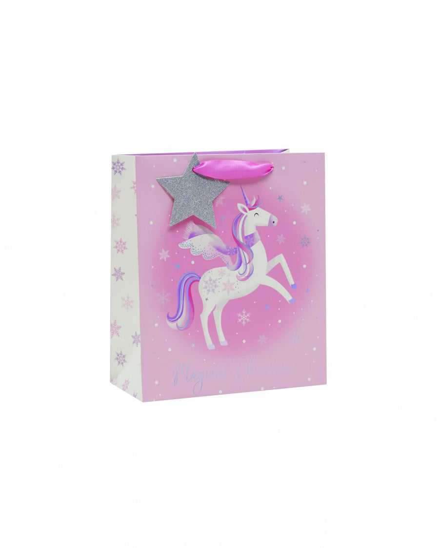 'magical christmas' unicorn gift bag medium