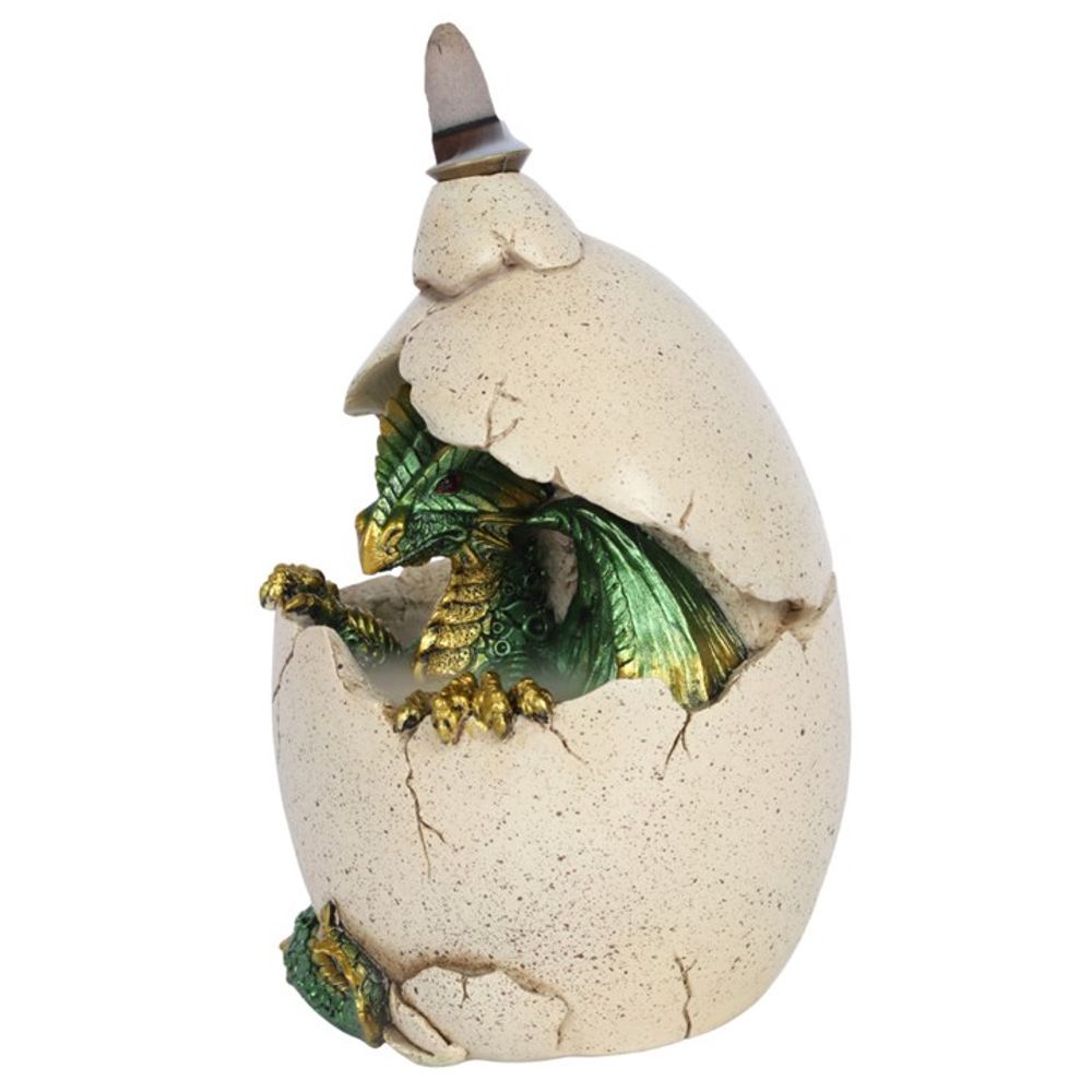 Green Dragon in Egg Backflow Incense Burner