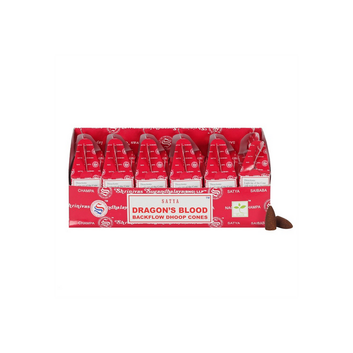 Set of 6 Packets of Satya Dragon's Blood Backflow Dhoop Cones