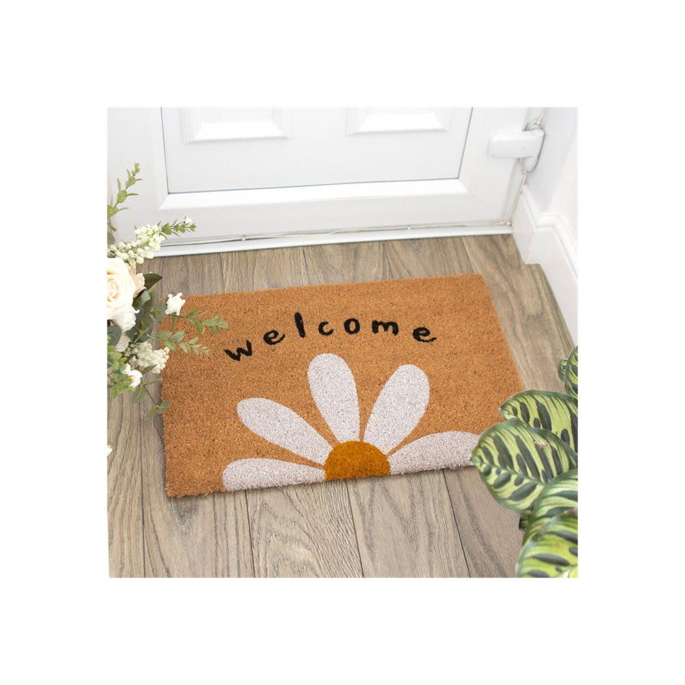 Natural Daisy Welcome Doormat