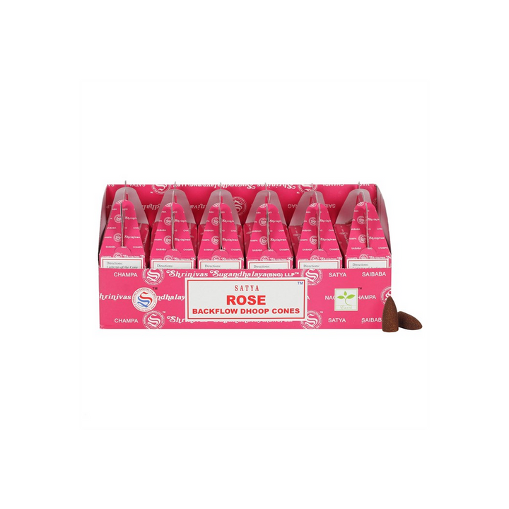 Set of 6 Packets of Satya Rose Backflow Dhoop Cones