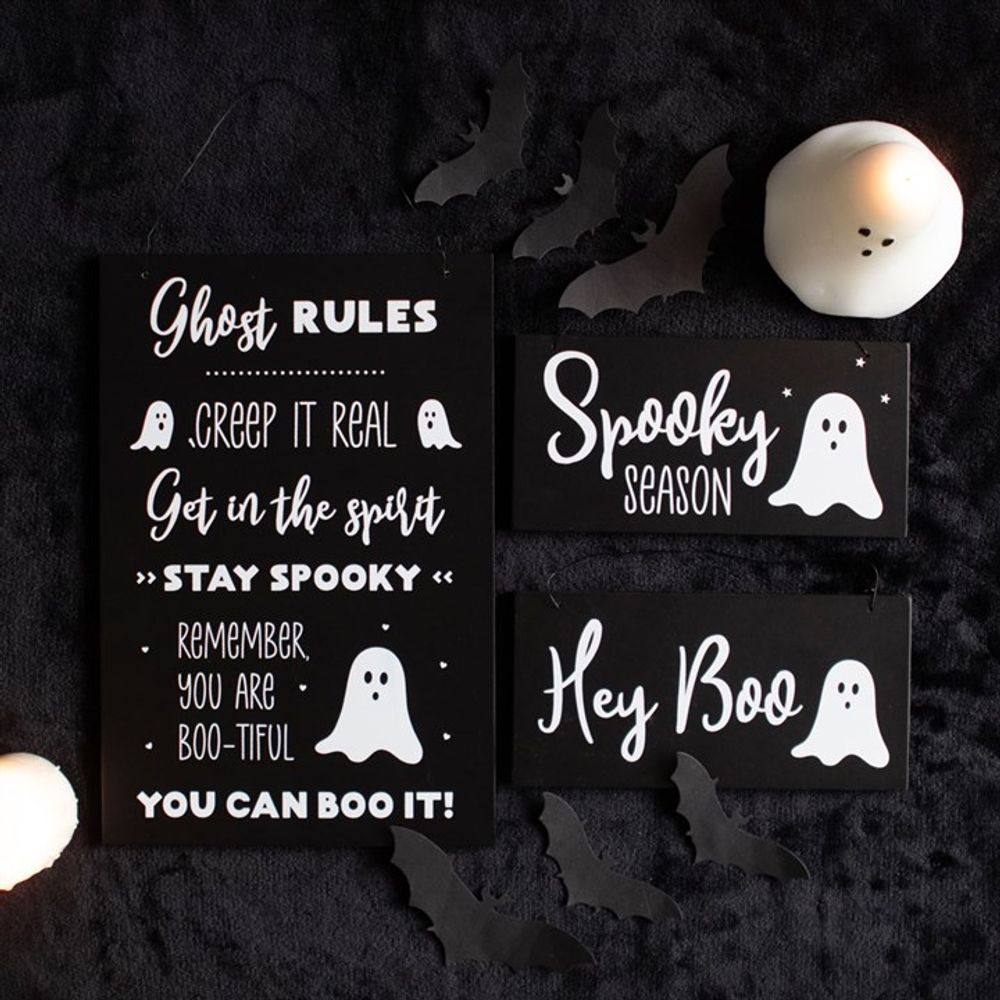 Set of 2 Hey Boo Signs