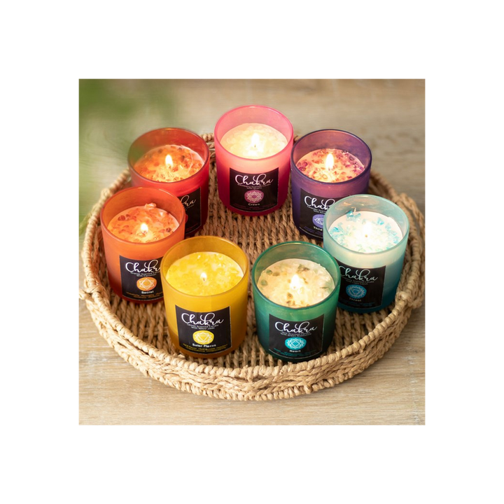 Crown Chakra Blackberry Crystal Chip Candle