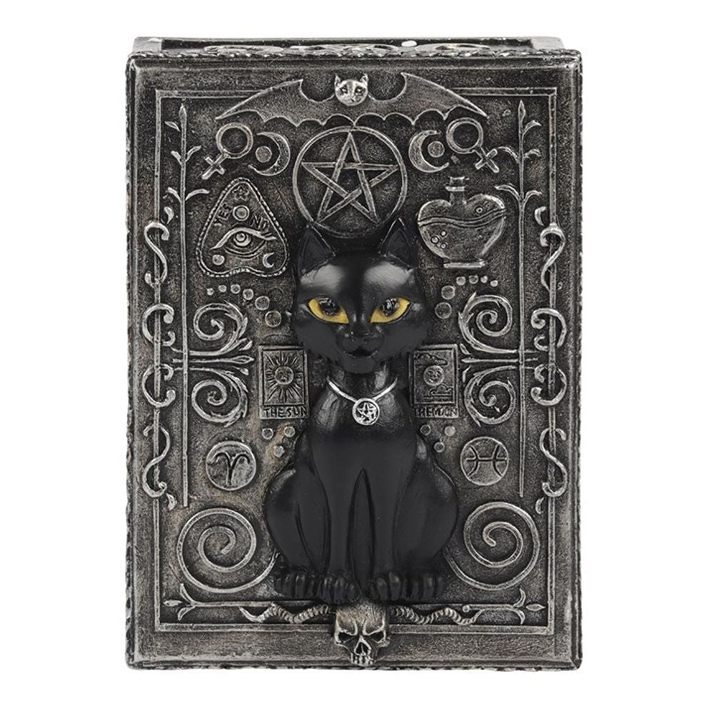 Gothic Black Cat Resin Storage Box