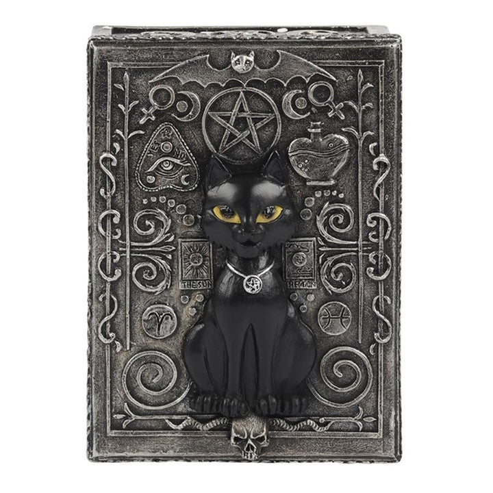 Gothic Black Cat Resin Storage Box