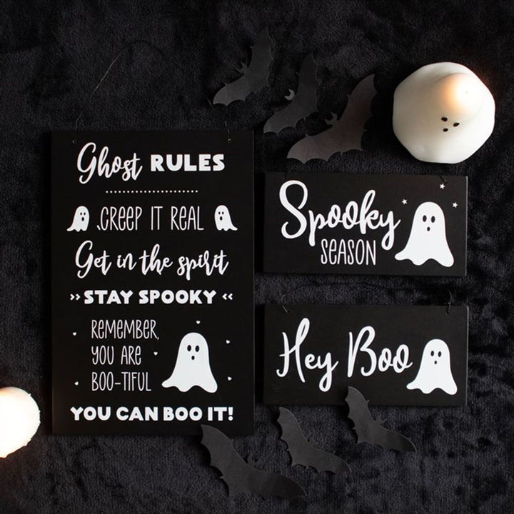 30cm Ghost Rules Hanging Sign