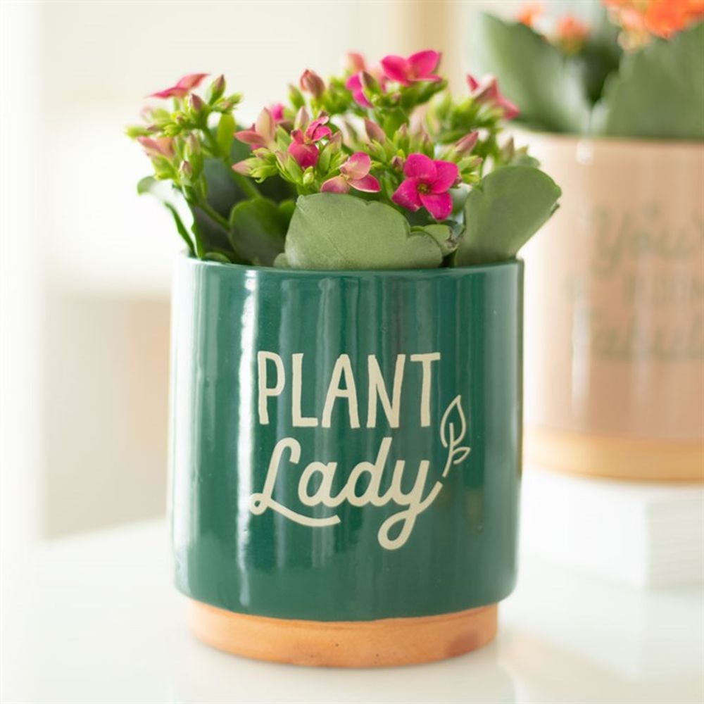 Dark Green Plant Lady Plant Pot