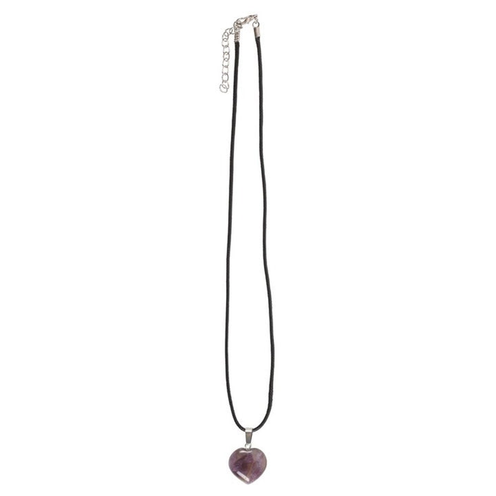 Amethyst Healing Crystal Heart Necklace