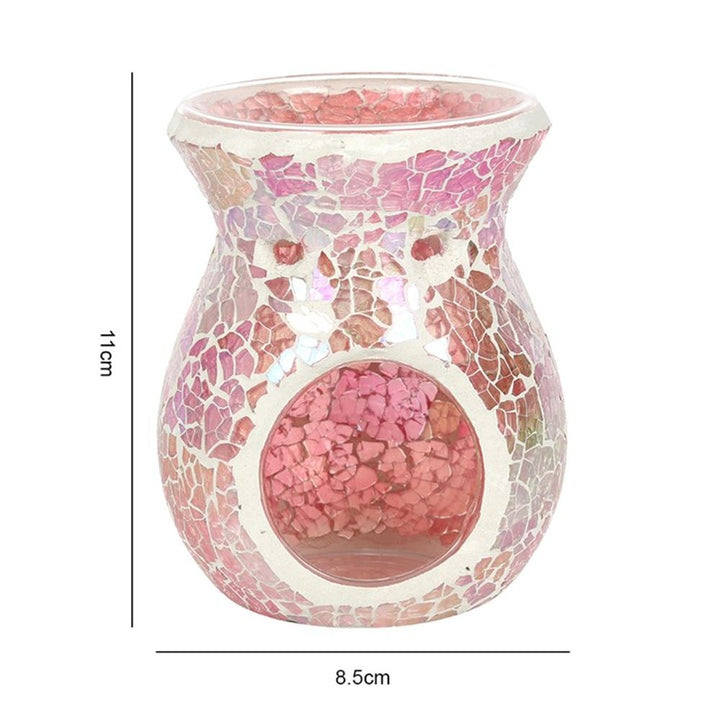 Small Pink Iridescent Crackle Oil Burner