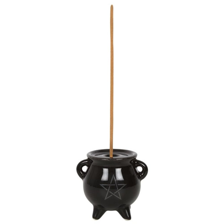 Pentagram Cauldron Ceramic Incense Holder