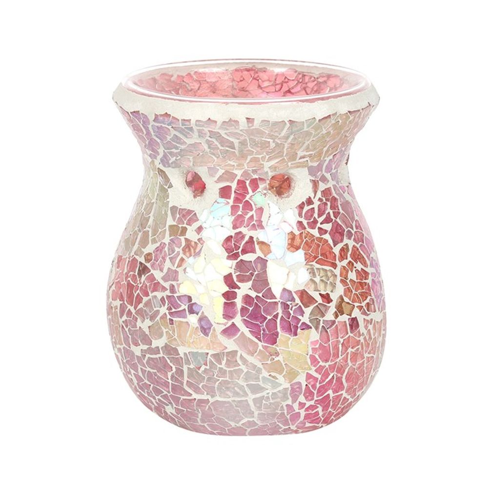 Small Pink Iridescent Crackle Oil Burner