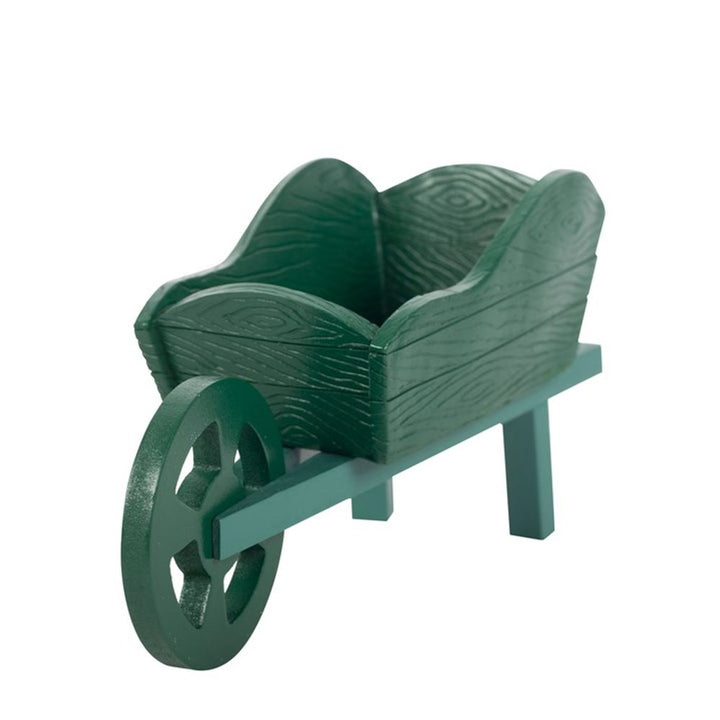 Green Resin Wheelbarrow Planter