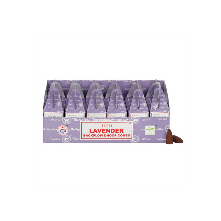 Set of 6 Packets of Satya Lavender Backflow Dhoop Cones