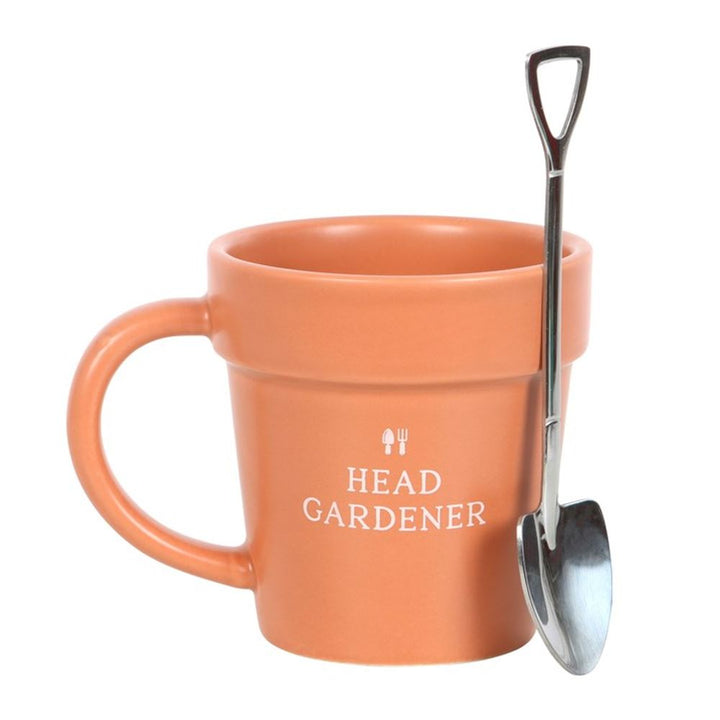 Head Gardener Ceramic Plant Pot Mug and Spoon