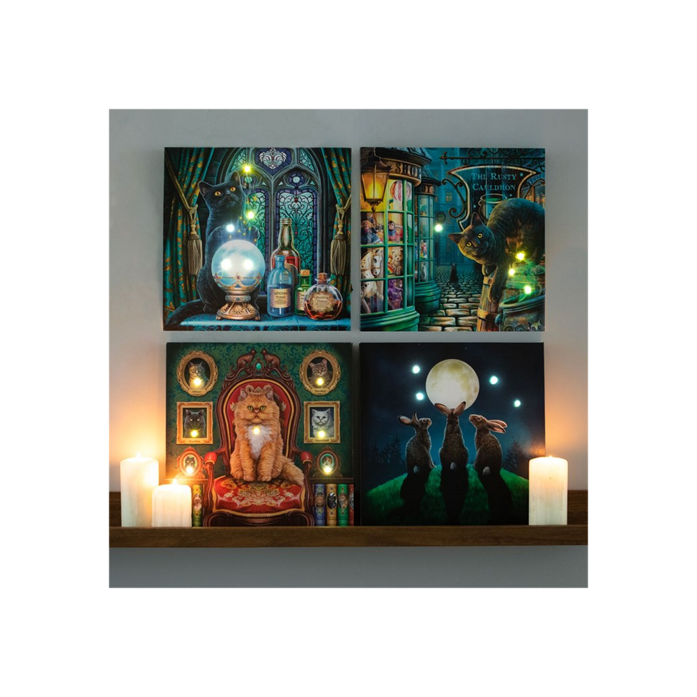 The Witches Apprentice Light Up Canvas Plaque by Lisa Parker