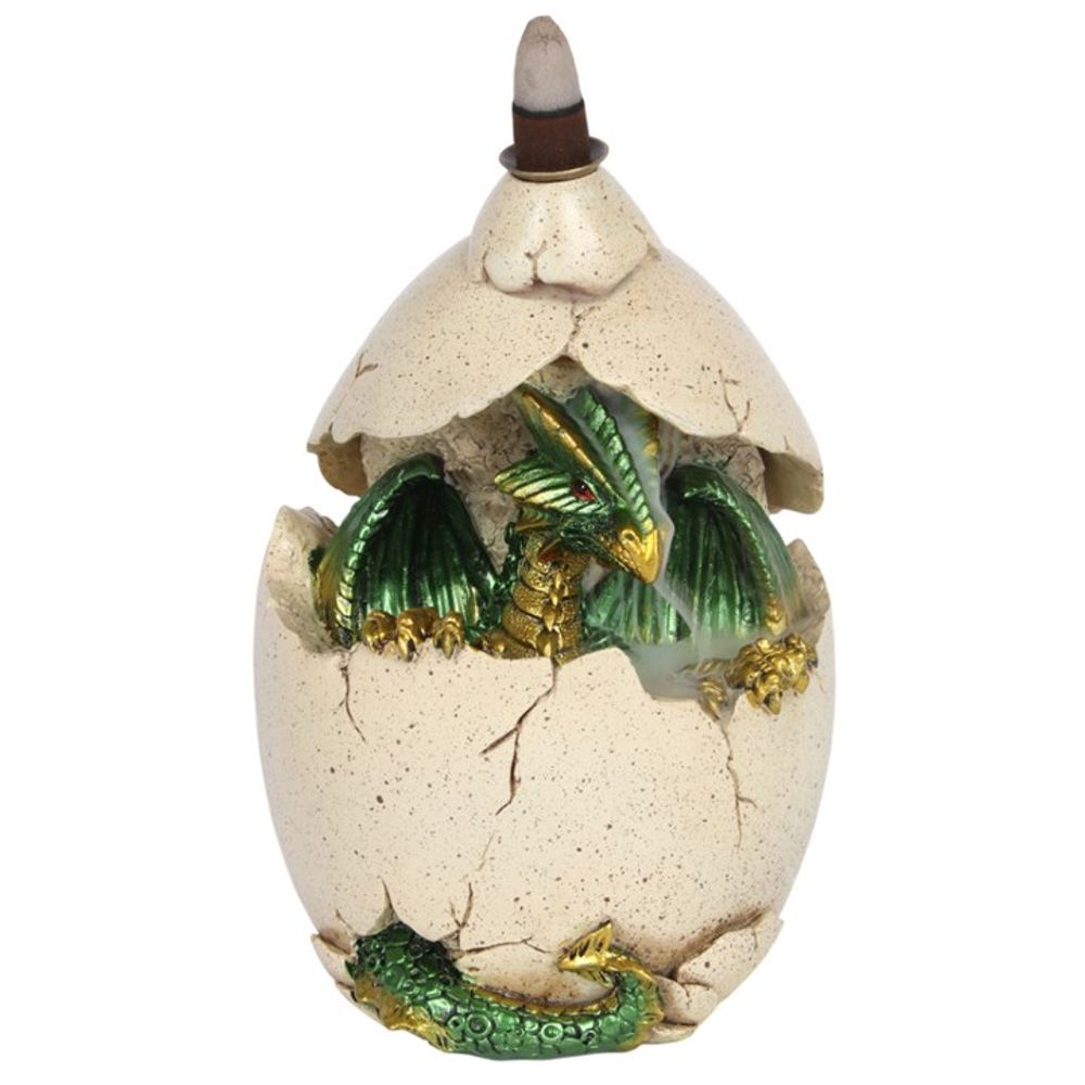 Green Dragon in Egg Backflow Incense Burner