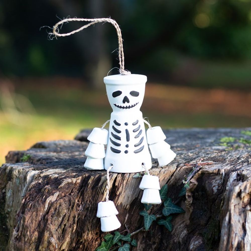 White Skeleton Terracotta Pot Man