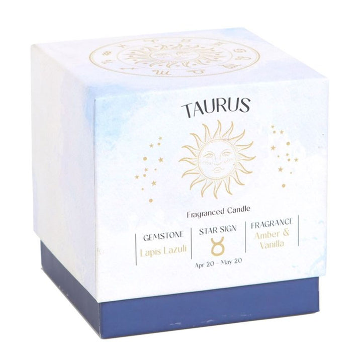 Taurus Amber & Vanilla Gemstone Zodiac Candle