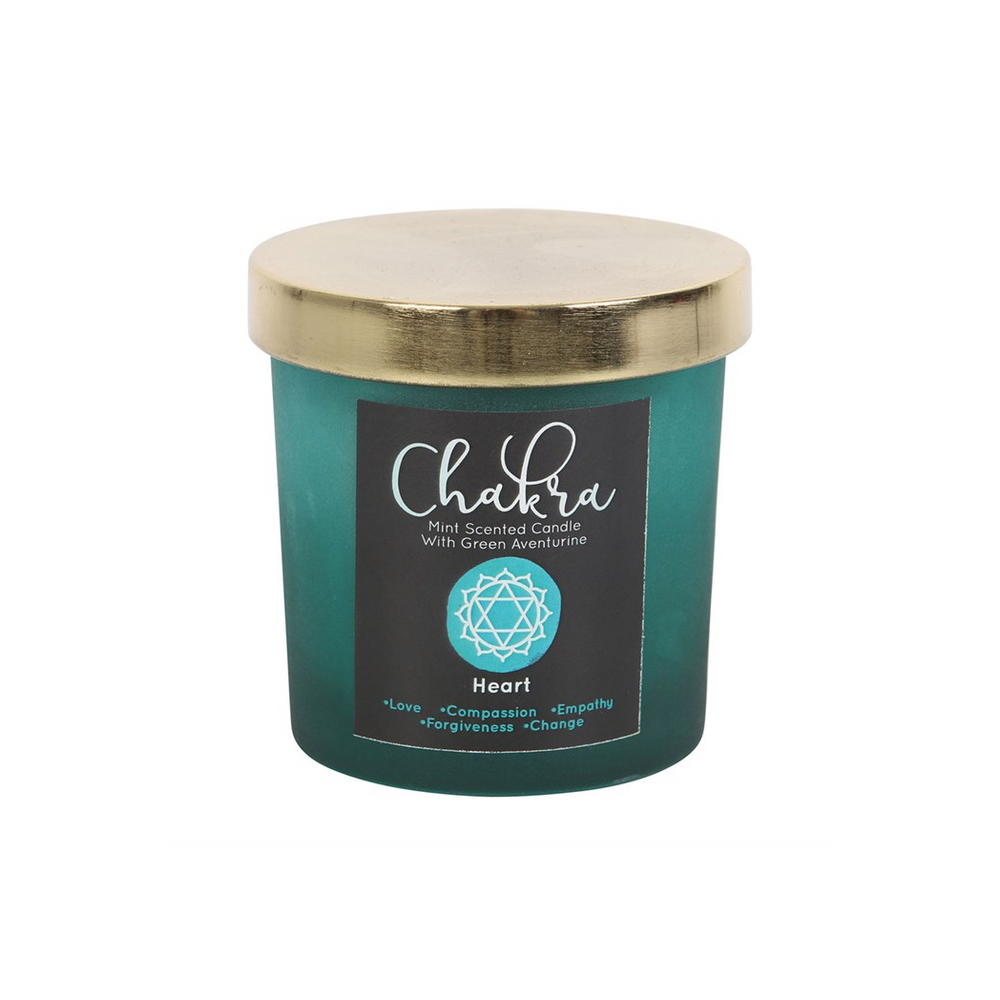 Heart Chakra Mint Crystal Chip Candle