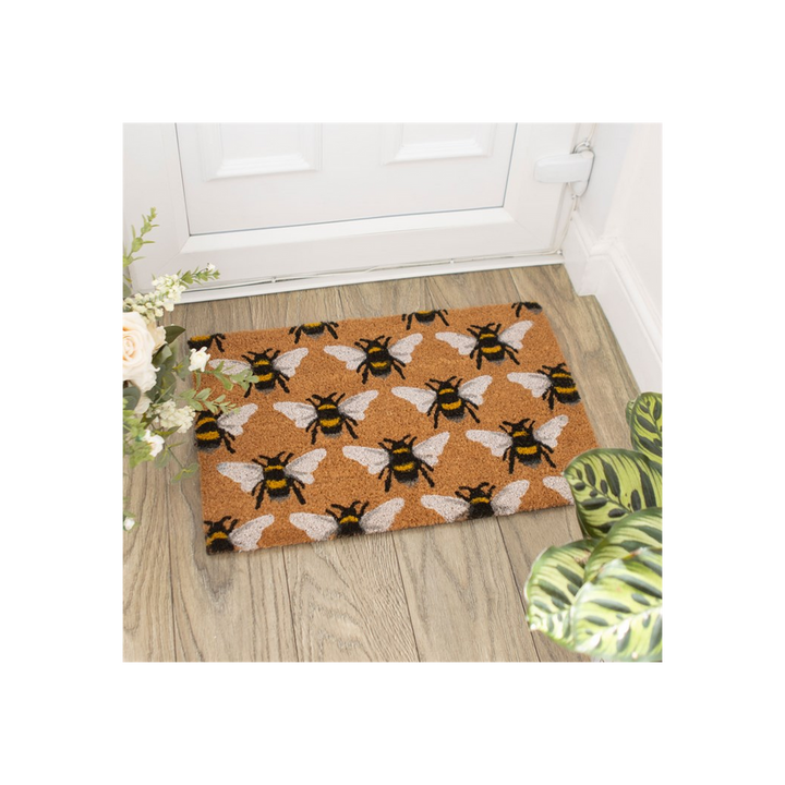 Natural Bee Print Doormat