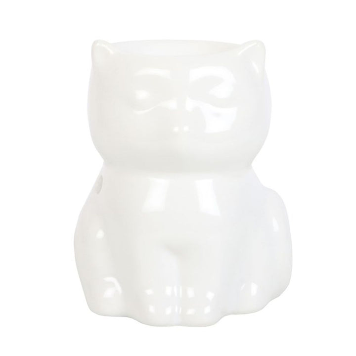 Shiny White Cat Oil Burner