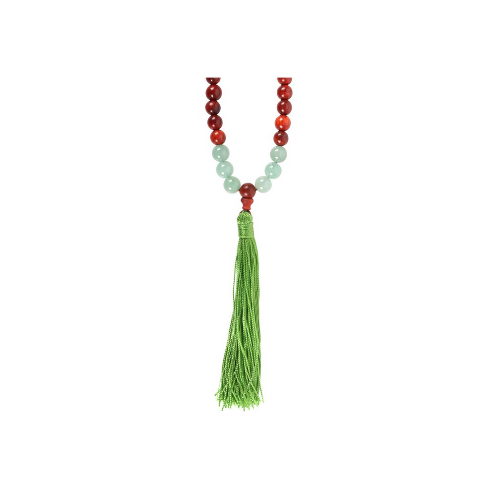 Love and Gratitude Rosewood & Green Aventurine Mallah Necklace