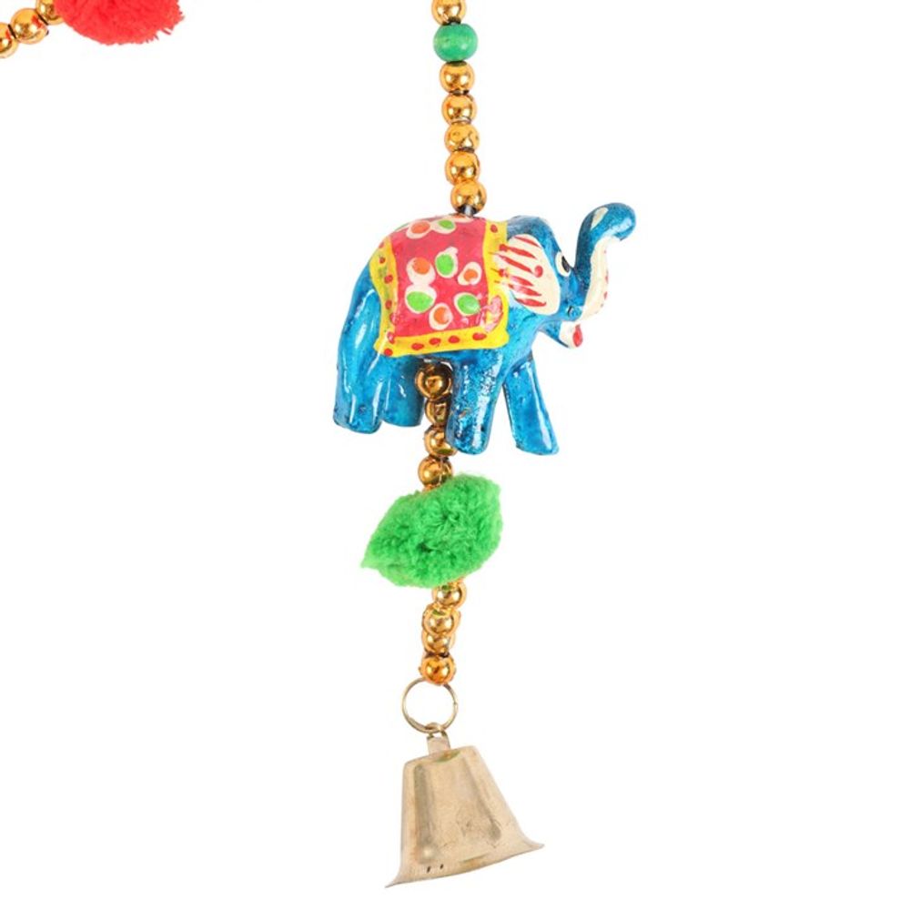 Hanging Elephant Garland with Beads and Bells