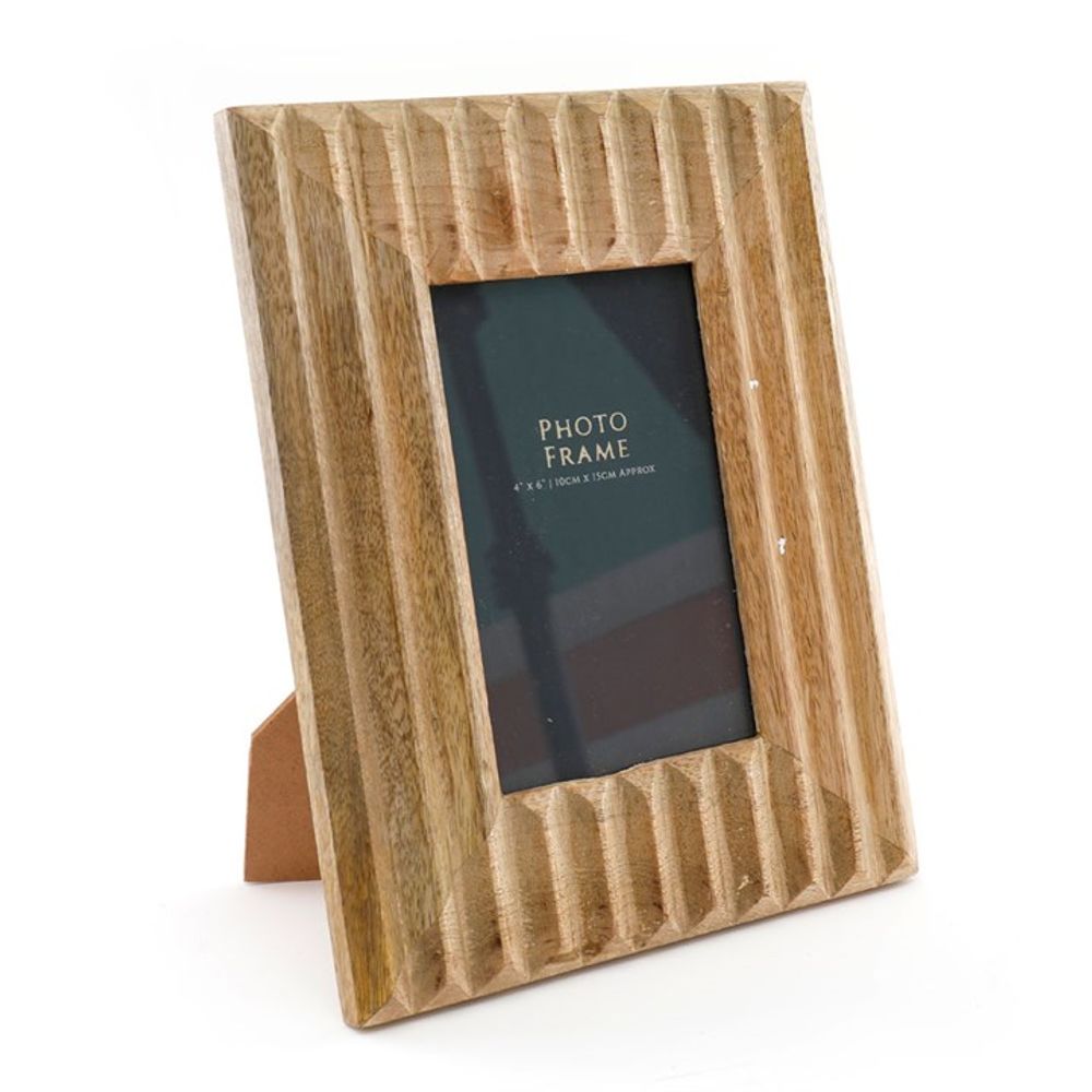 4X6in Ribbed Wooden Photo Frame