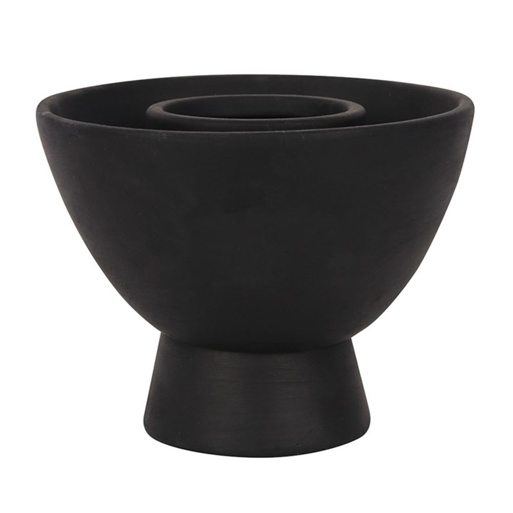 Black Triple Moon Terracotta Smudge Bowl