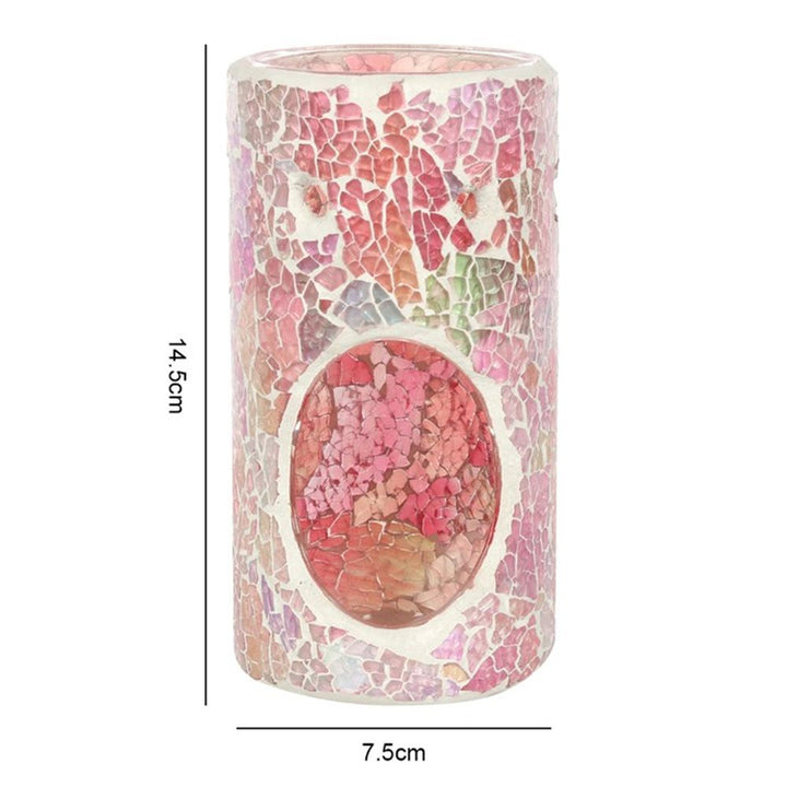 Pillar Pink Iridescent Crackle Oil Burner