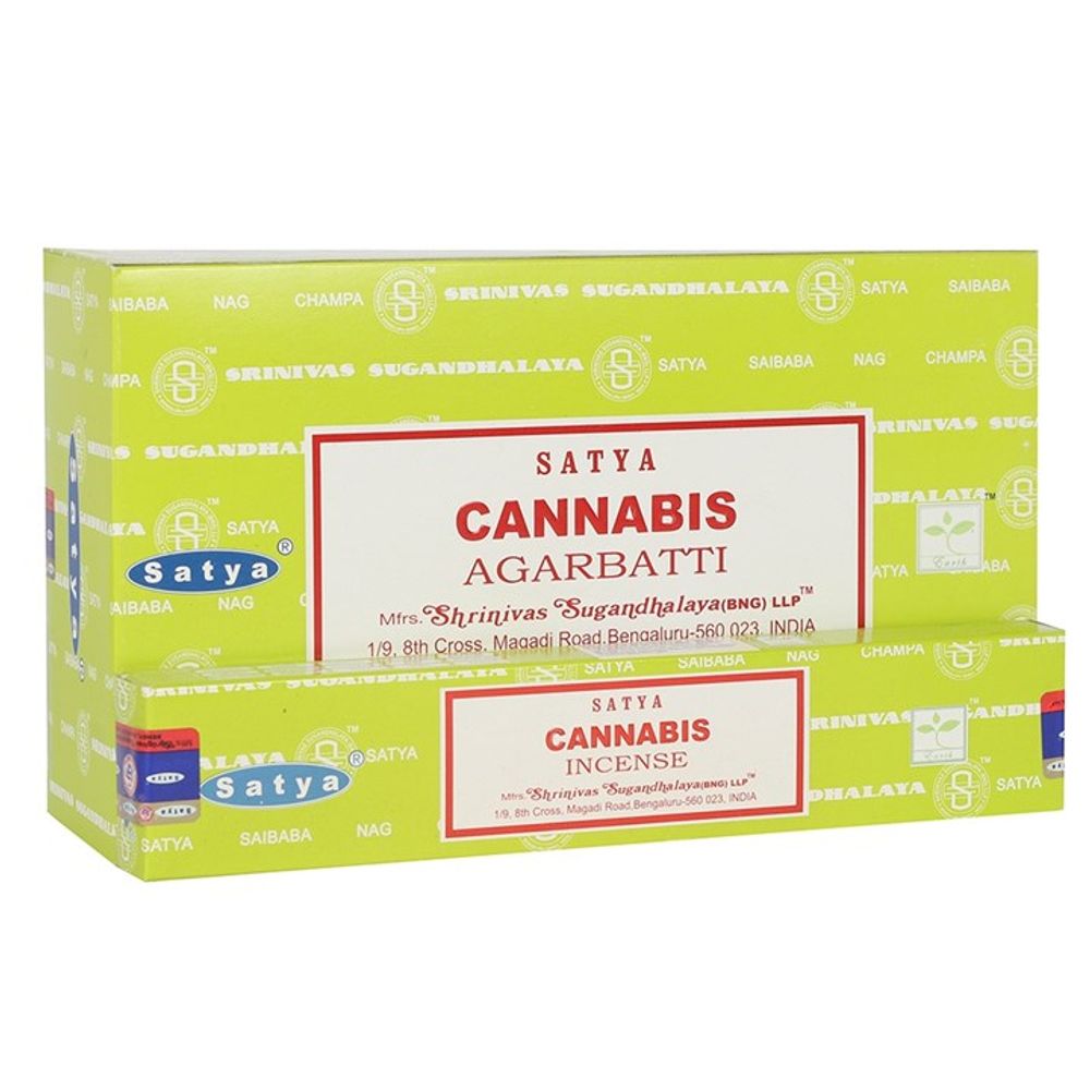 Set of 12 Packets of Cannabis Incense Sticks by Satya