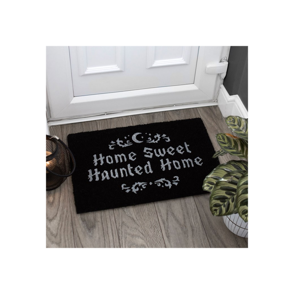 Black Home Sweet Haunted Home Doormat