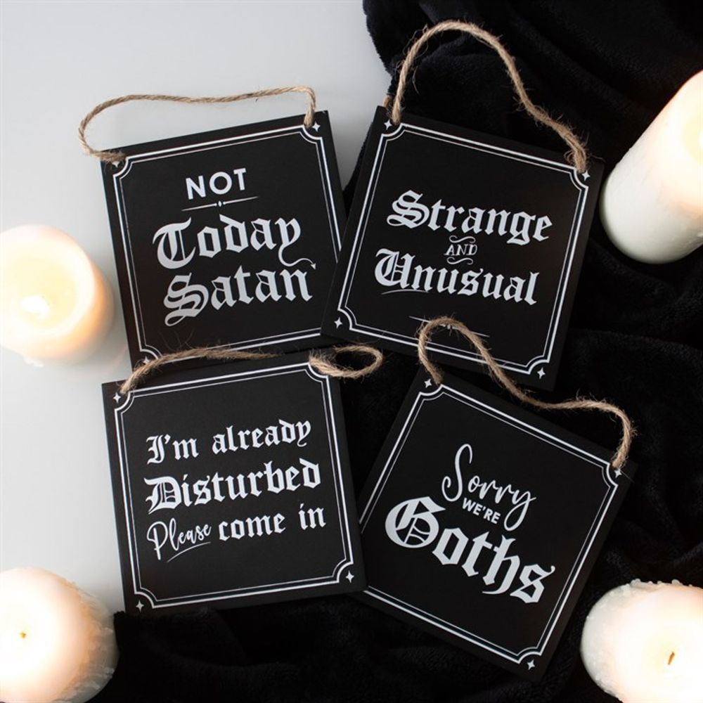Sorry We're Goths Hanging Sign