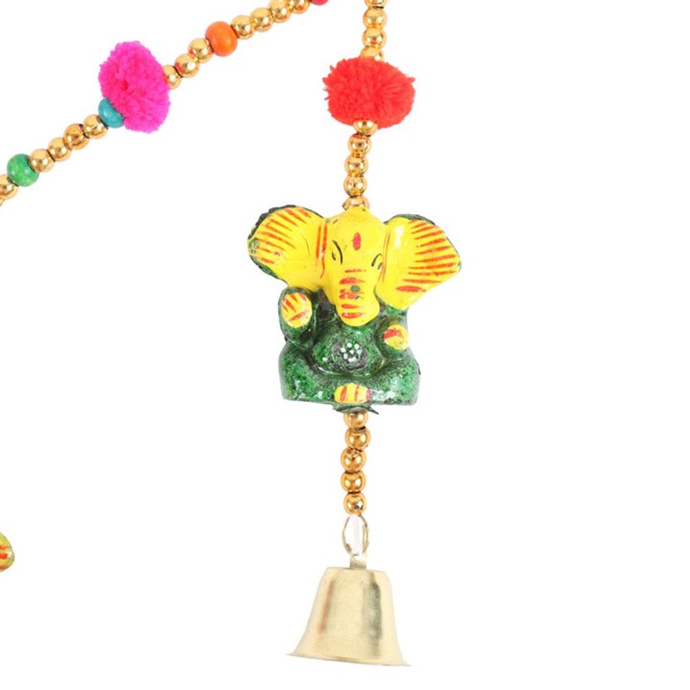 Hanging Ganesh Garland with Beads and Bells