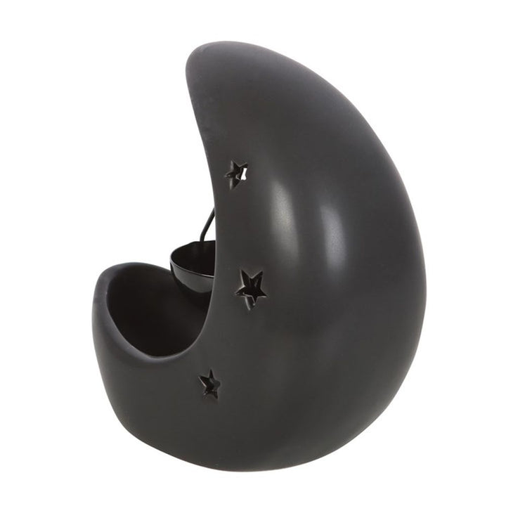 Black Crescent Moon Hanging Oil Burner