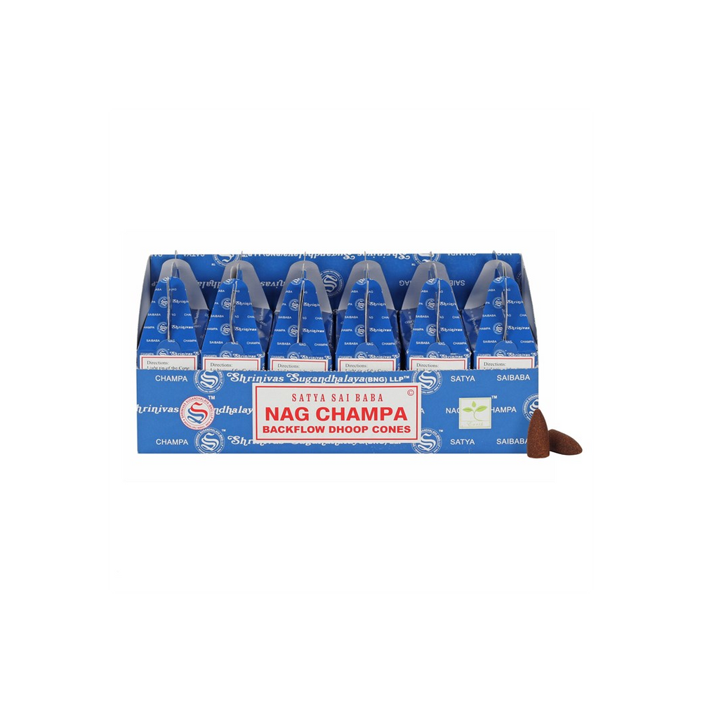 Set of 6 Packets of Satya Nag Champa Backflow Dhoop Cones